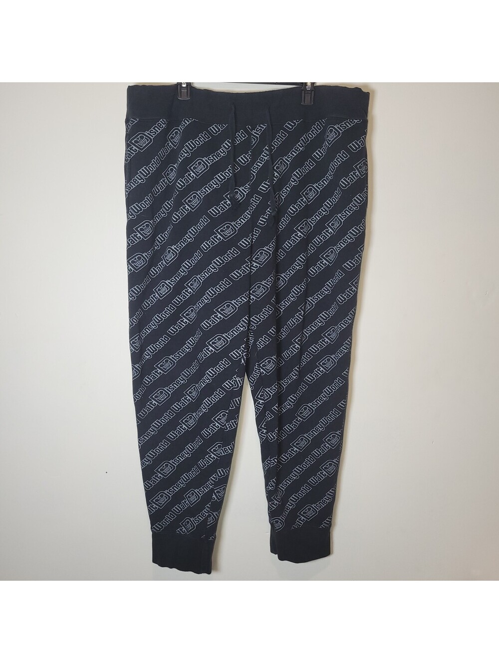 Disney Parks Walt Disney World Logo All Over Print Joggers Sweatpants Black XXL